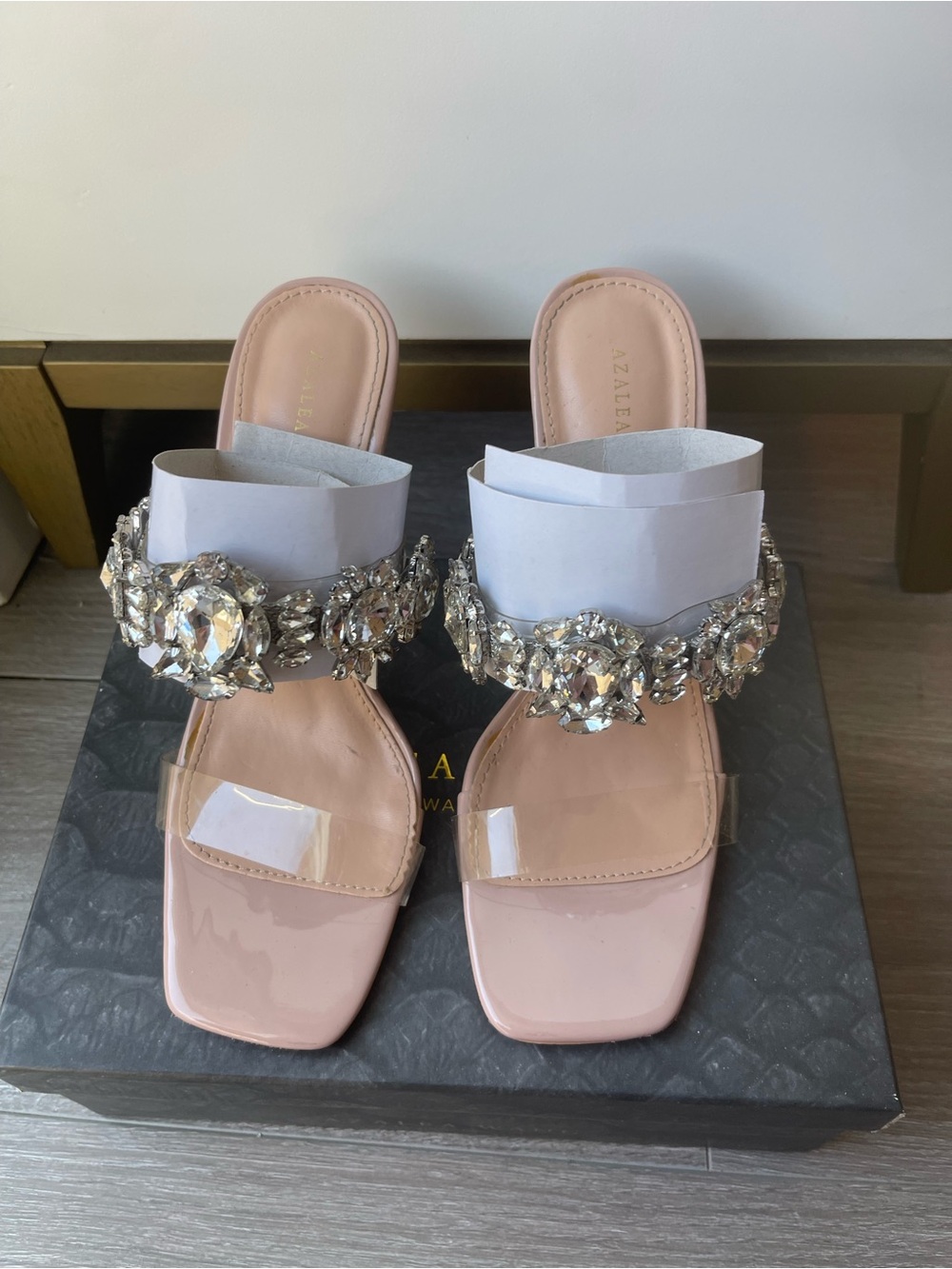 AZALEA WANG DONT BOTHER ME STILETTO SANDAL IN NUDE size 8